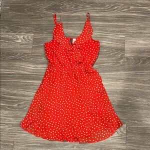Red Polka Dot Ruffle Dress